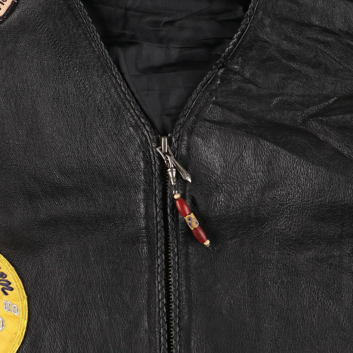 Harley-Davidson Leather Vest, Women's, Size XXL genuine leather black type Vintage Second Hand