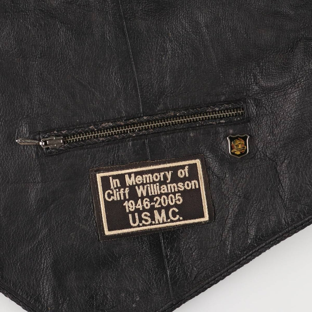 Harley-Davidson Leather Vest, Women's, Size XXL genuine leather black type Vintage Second Hand