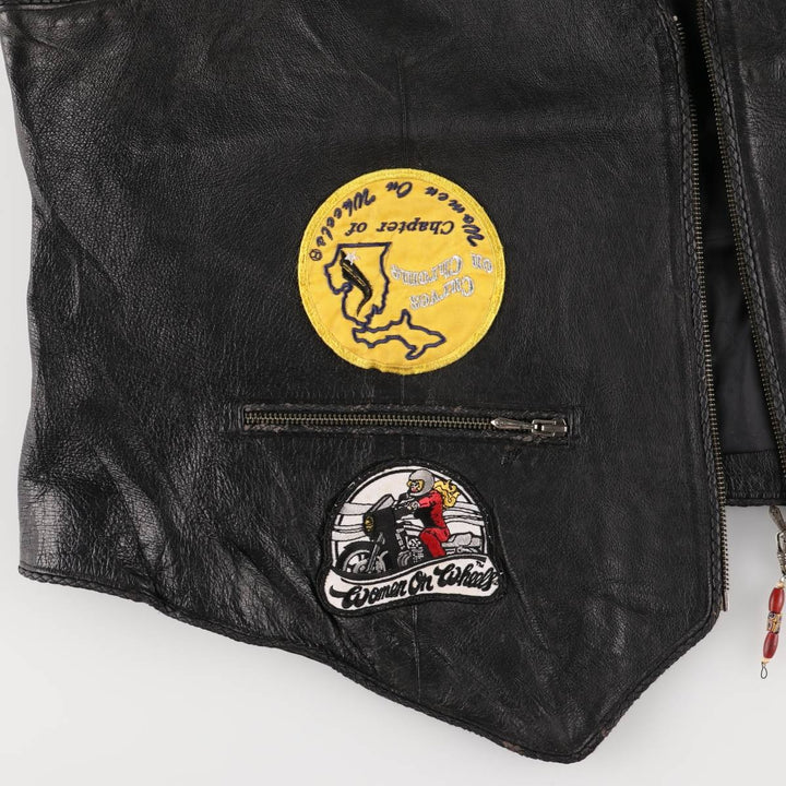Harley-Davidson Leather Vest, Women's, Size XXL genuine leather black type Vintage Second Hand