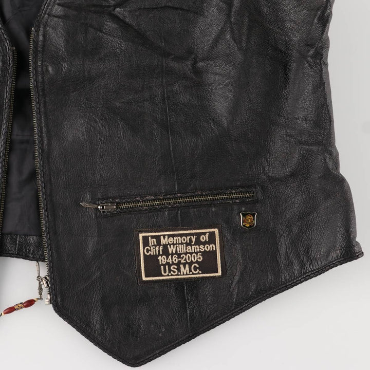 Harley-Davidson Leather Vest, Women's, Size XXL genuine leather black type Vintage Second Hand