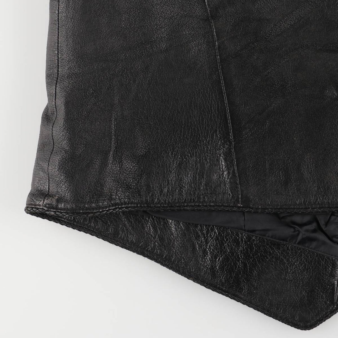 Harley-Davidson Leather Vest, Women's, Size XXL genuine leather black type Vintage Second Hand