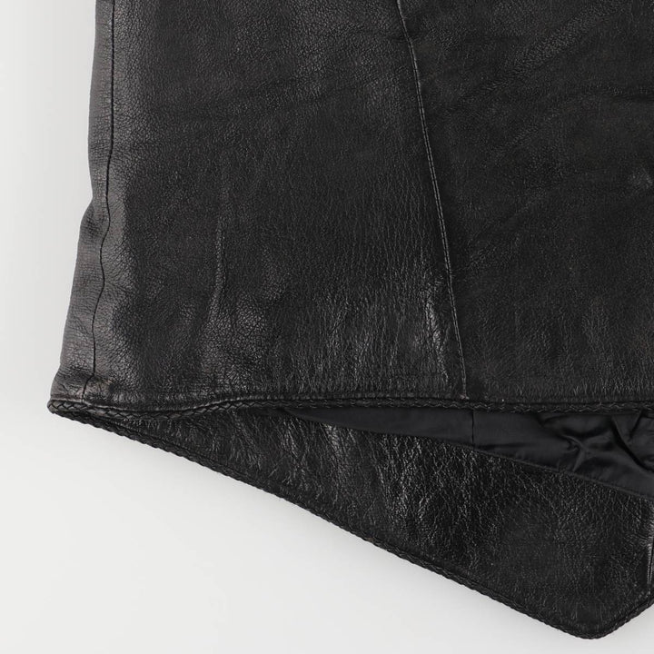 Harley-Davidson Leather Vest, Women's, Size XXL genuine leather black type Vintage Second Hand