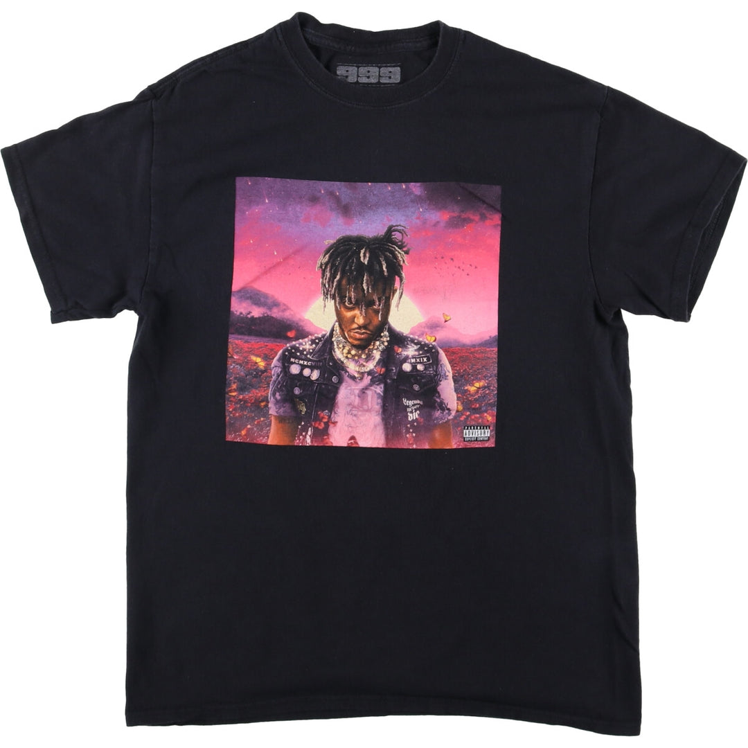 999 JUICE WRLD Rap T-shirt, Men's Size Medium cotton black type Vintage Second Hand