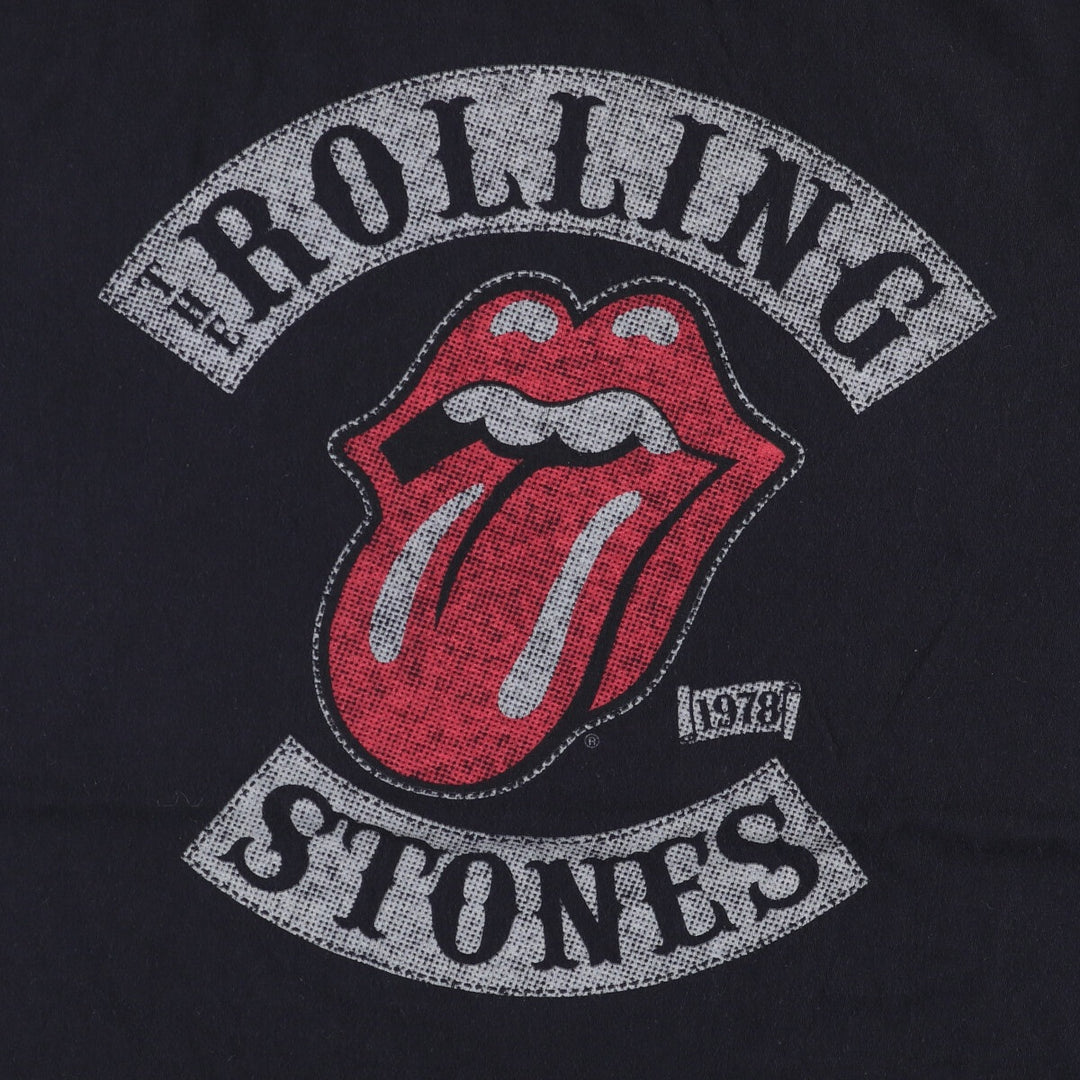 The Rolling Stones Band T-shirt, Band T, Men's L size cotton black type Vintage Second Hand