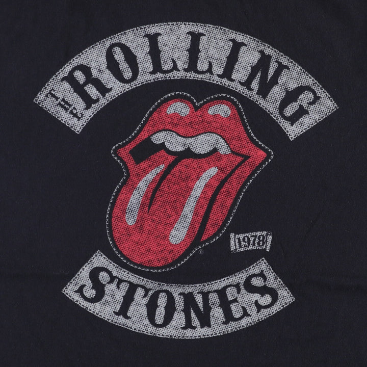The Rolling Stones Band T-shirt, Band T, Men's L size cotton black type Vintage Second Hand