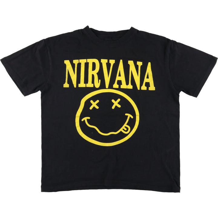 NIRVANA Nirvana Band T-shirt, Band T, Men's M size unclear black type Vintage Second Hand