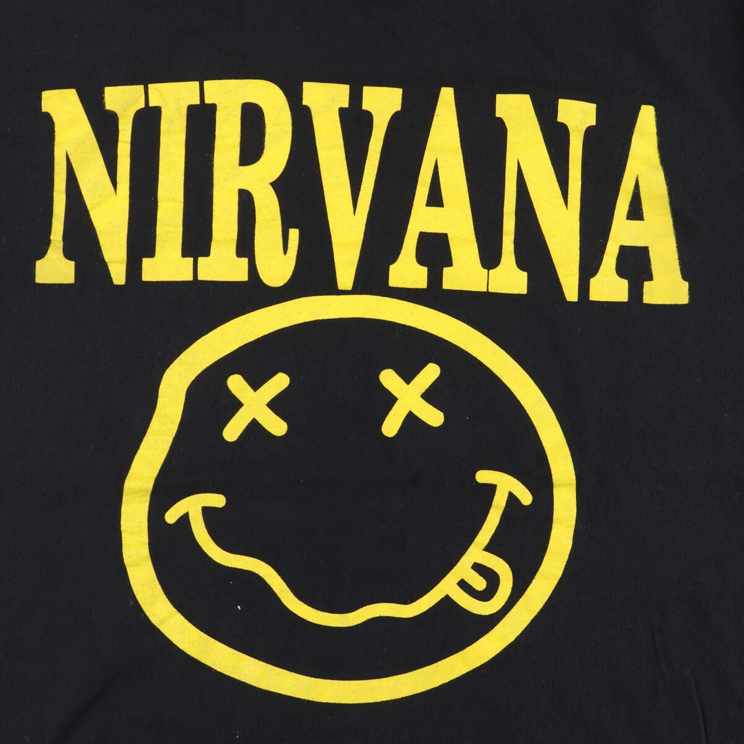 NIRVANA Nirvana Band T-shirt, Band T, Men's M size unclear black type Vintage Second Hand