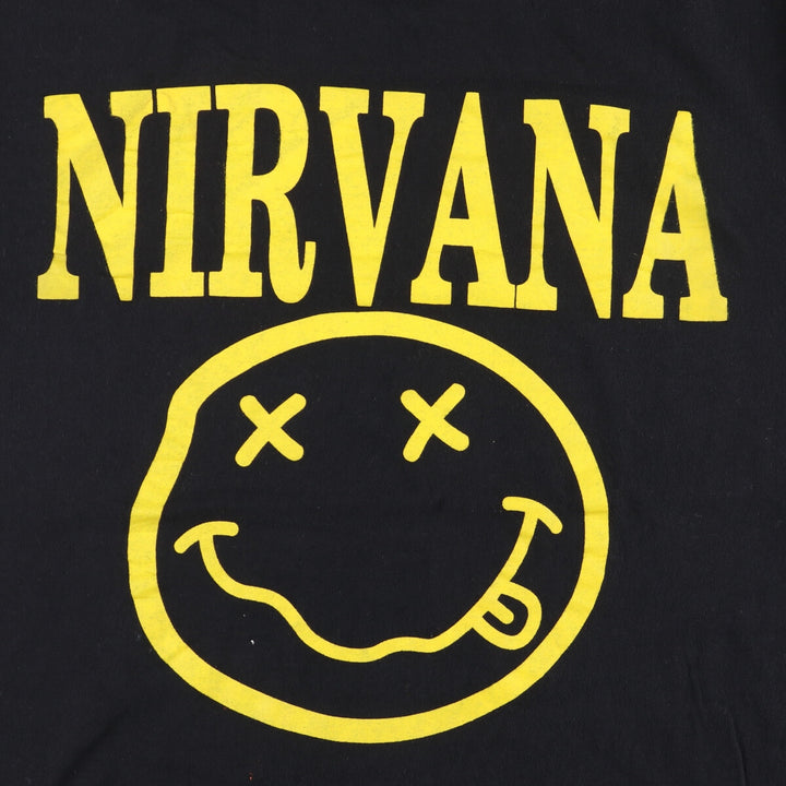 NIRVANA Nirvana Band T-shirt, Band T, Men's M size unclear black type Vintage Second Hand