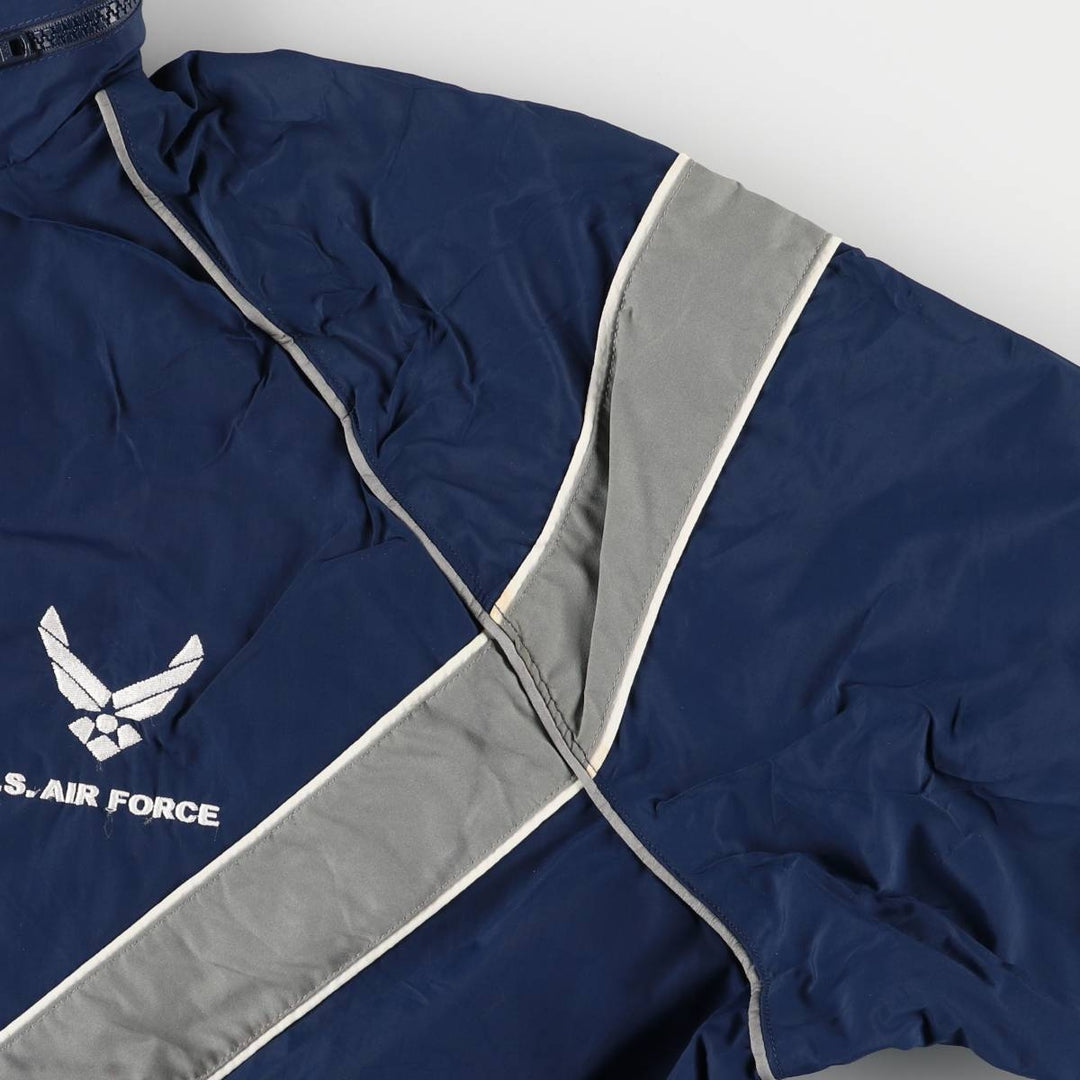 00'S US Military USAIR FORCE SKILCRAFT PTU Training Jacket Nylon Jacket Made in USA X-LARGE Nylon Navy blue Vintage Second Hand