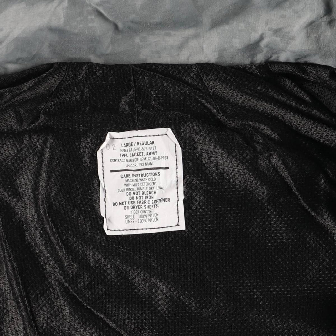 00'S USARMY IPFU Training Jacket ACU Digital Camo Nylon Jacket Made in USA LARGE Nylon gray type Vintage Second Hand