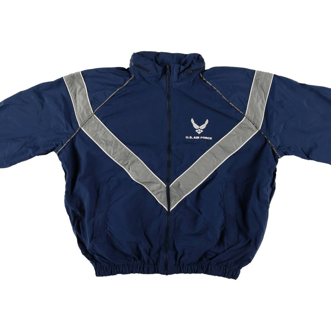 Authentic 2000'S US Military USAIR FORCE SKILCRAFT PTU Training Jacket, Nylon Jacket, Made in USA, Medium Nylon Navy blue Vintage Second Hand