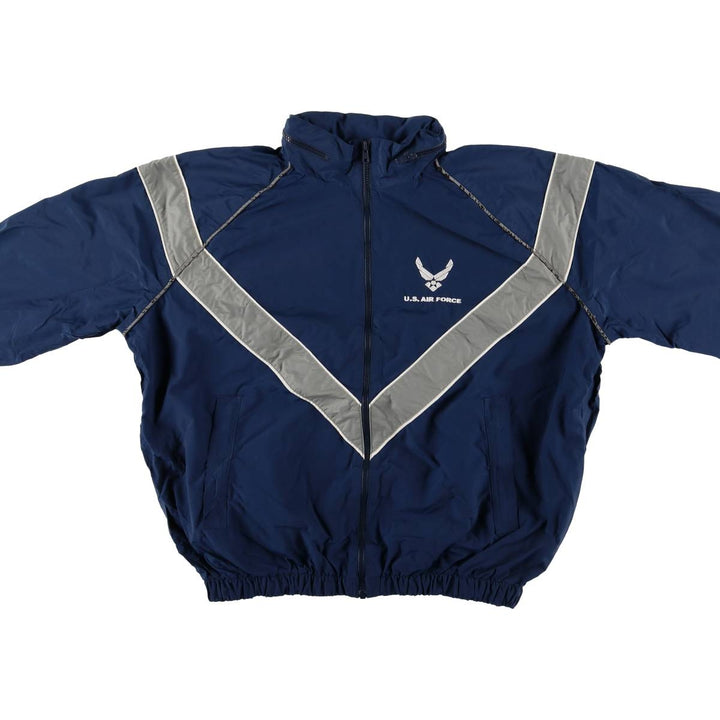 Authentic 2000'S US Military USAIR FORCE SKILCRAFT PTU Training Jacket, Nylon Jacket, Made in USA, Medium Nylon Navy blue Vintage Second Hand
