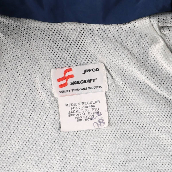 Authentic 2000'S US Military USAIR FORCE SKILCRAFT PTU Training Jacket, Nylon Jacket, Made in USA, Medium Nylon Navy blue Vintage Second Hand