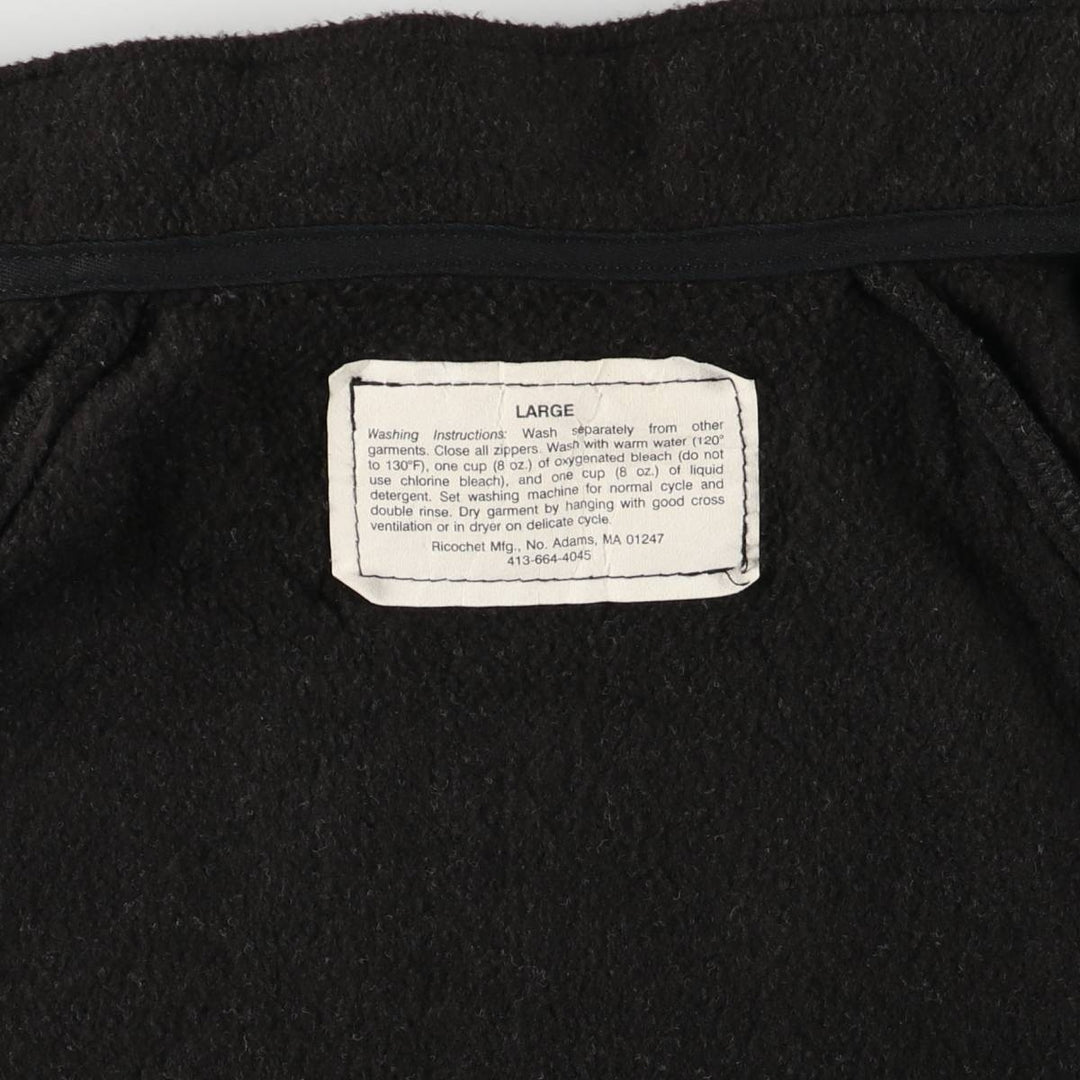 Vintage Ricochet Mfg Military Fleece Jacket, Large, Men's Size L unclear black type Vintage Second Hand