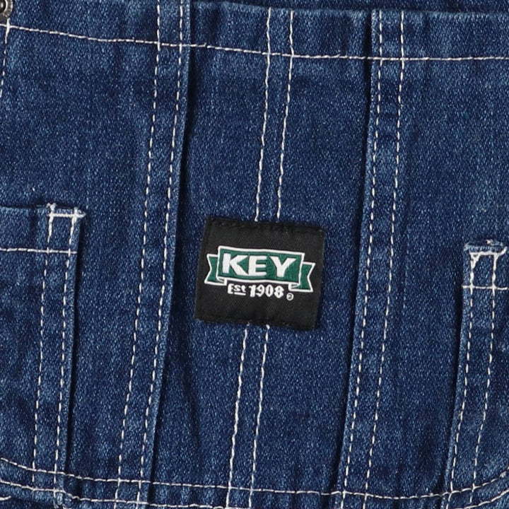 Key Denim Overalls Women's L (W30) cotton blue type Vintage Second Hand
