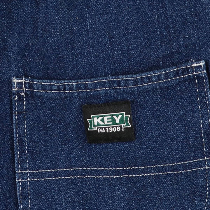 Key Denim Overalls Women's L (W30) cotton blue type Vintage Second Hand