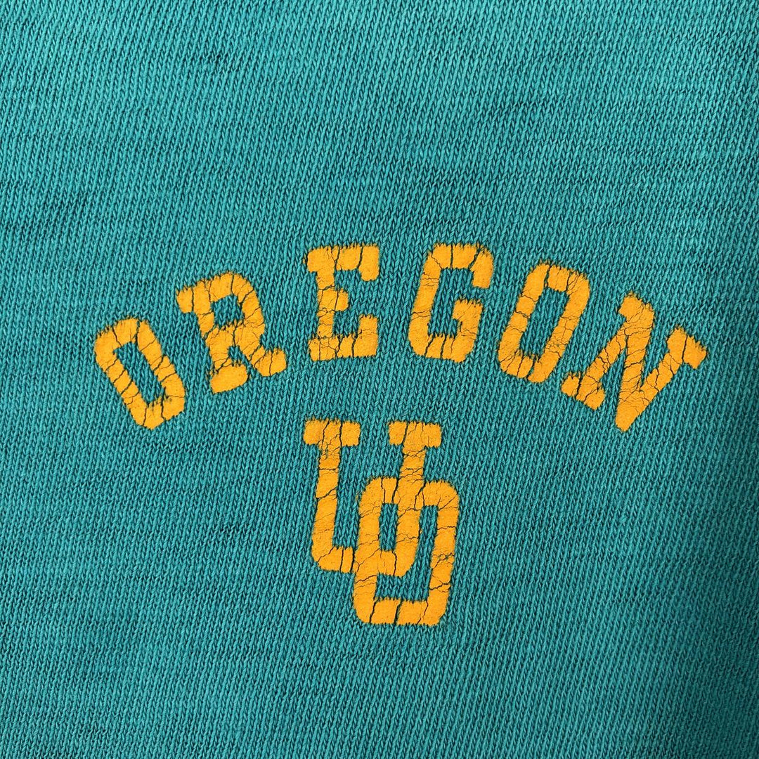 Vintage 1970'S Champion Bartag College T-shirt, Made in USA, Women's Size Medium cotton turquoise blue Vintage Second Hand