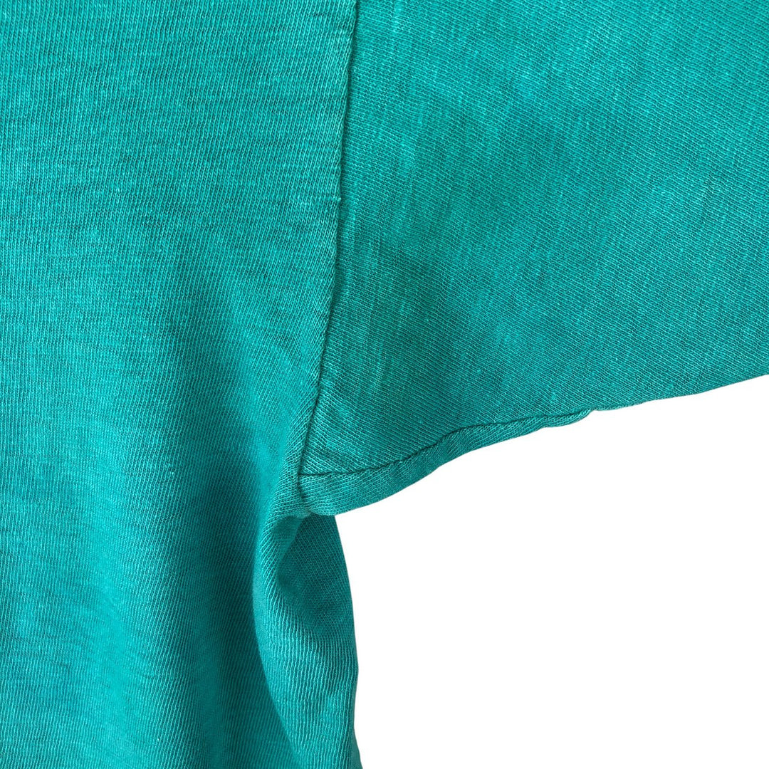 Vintage 1970'S Champion Bartag College T-shirt, Made in USA, Women's Size Medium cotton turquoise blue Vintage Second Hand