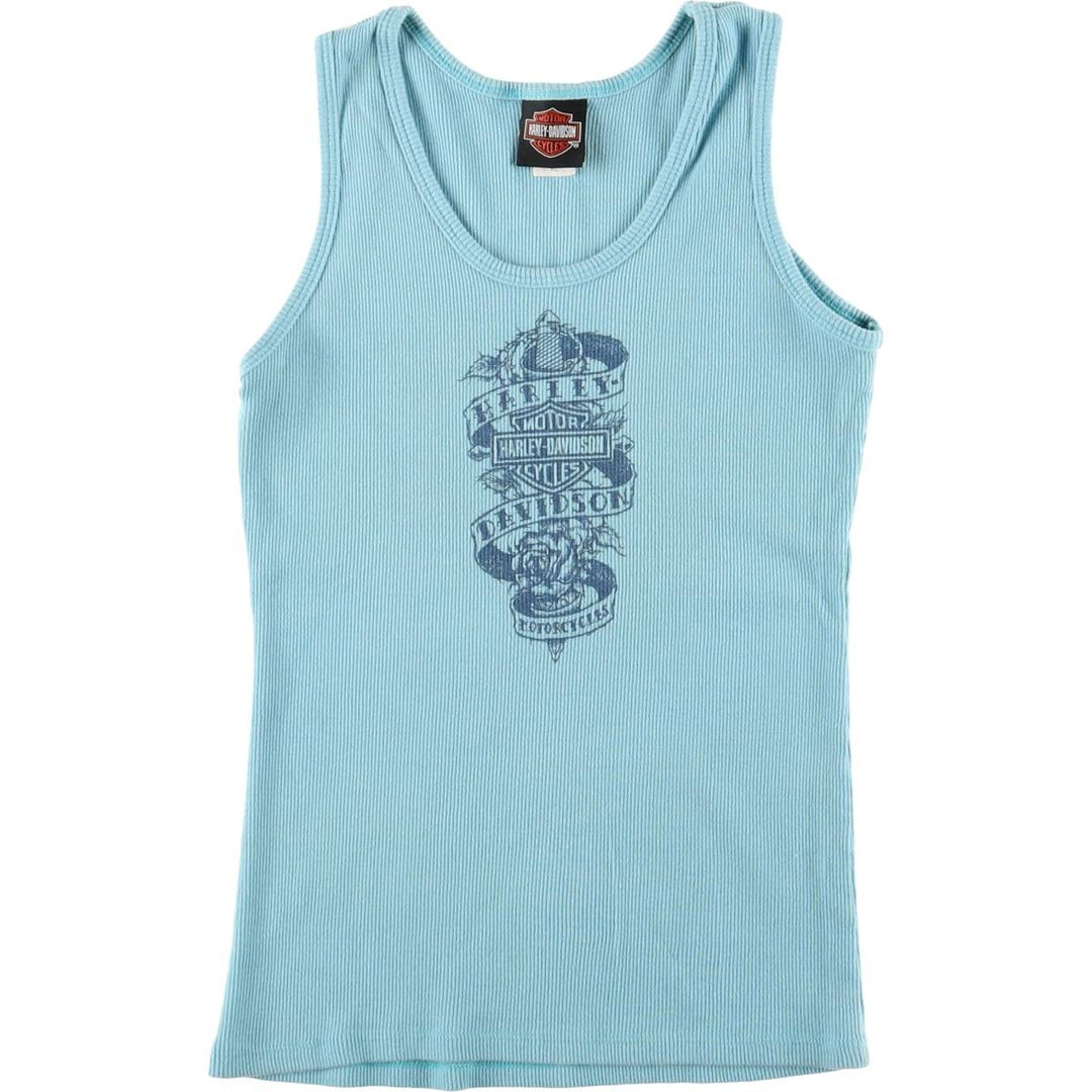 00'S Harley-Davidson Tank Top Made in USA Women's XL cotton Blue type light blue Vintage Second Hand