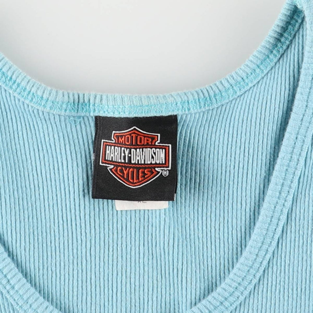 00'S Harley-Davidson Tank Top Made in USA Women's XL cotton Blue type light blue Vintage Second Hand