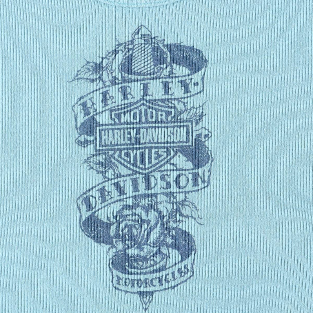 00'S Harley-Davidson Tank Top Made in USA Women's XL cotton Blue type light blue Vintage Second Hand