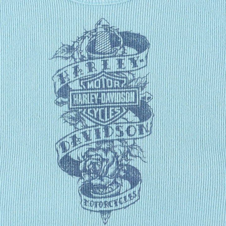 00'S Harley-Davidson Tank Top Made in USA Women's XL cotton Blue type light blue Vintage Second Hand