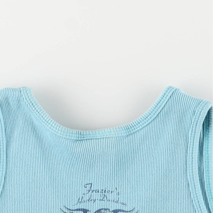 00'S Harley-Davidson Tank Top Made in USA Women's XL cotton Blue type light blue Vintage Second Hand