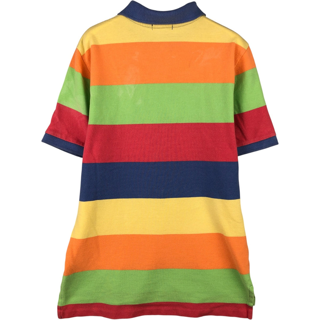 Ralph Lauren POLO by Ralph Lauren short-sleeved striped polo shirt, women's size L cotton blue type Vintage Second Hand