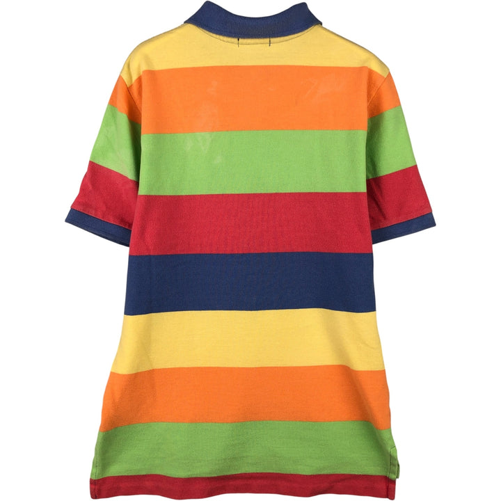 Ralph Lauren POLO by Ralph Lauren short-sleeved striped polo shirt, women's size L cotton blue type Vintage Second Hand