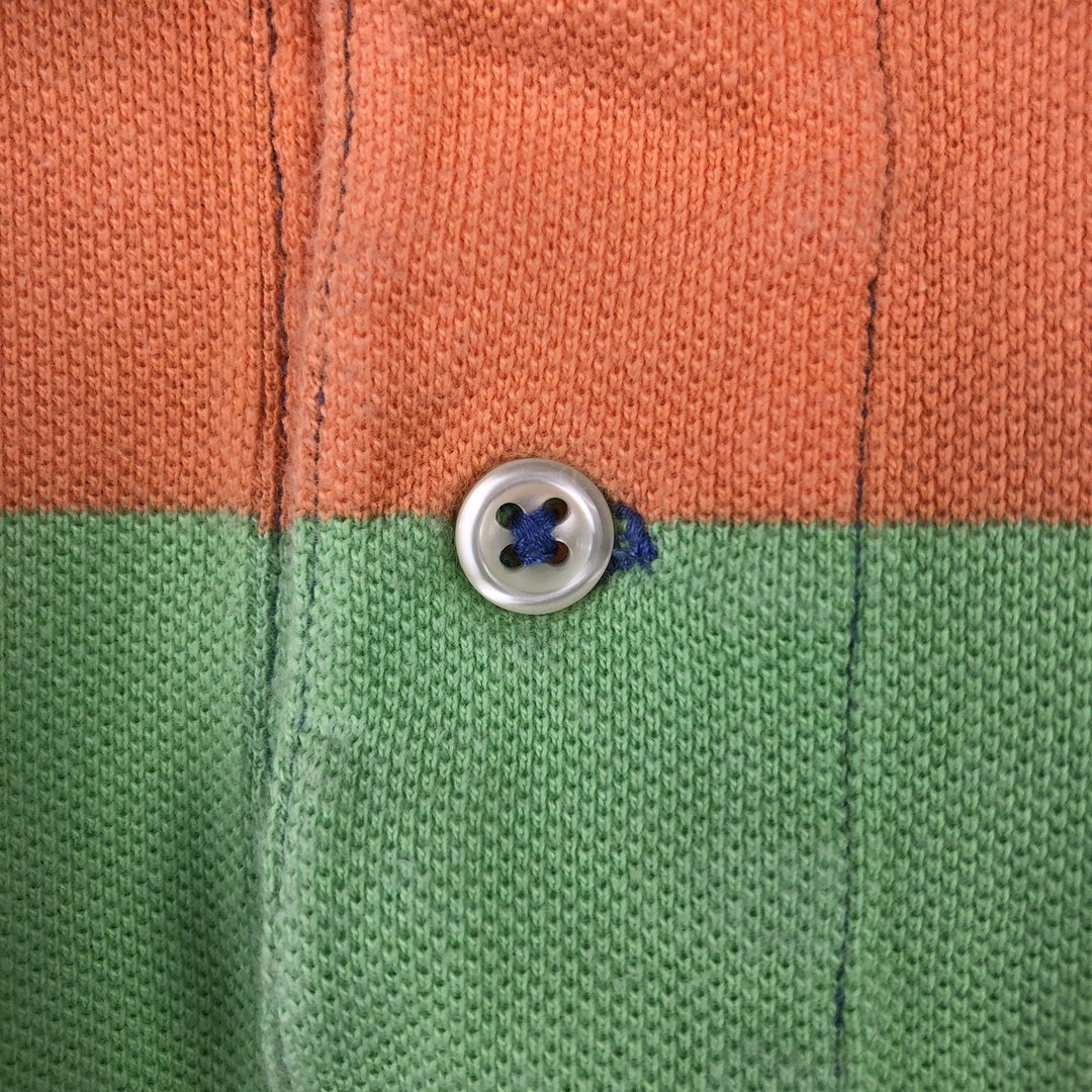 Ralph Lauren POLO by Ralph Lauren short-sleeved striped polo shirt, women's size L cotton blue type Vintage Second Hand