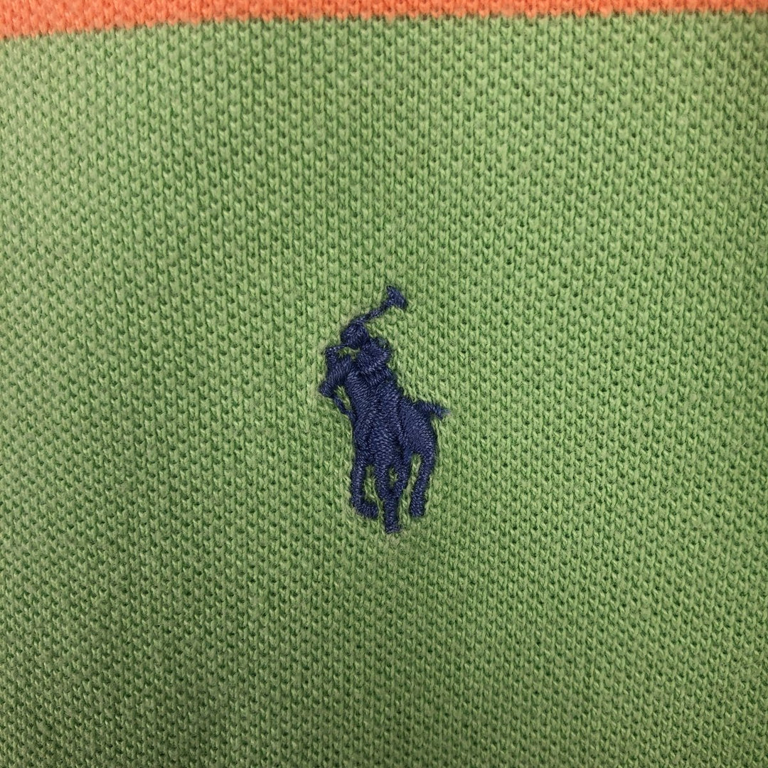 Ralph Lauren POLO by Ralph Lauren short-sleeved striped polo shirt, women's size L cotton blue type Vintage Second Hand