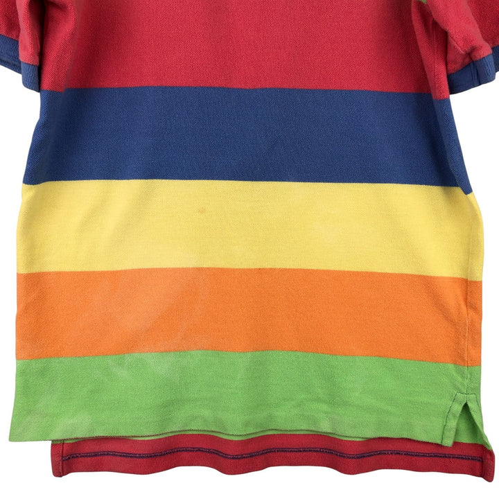 Ralph Lauren POLO by Ralph Lauren short-sleeved striped polo shirt, women's size L cotton blue type Vintage Second Hand