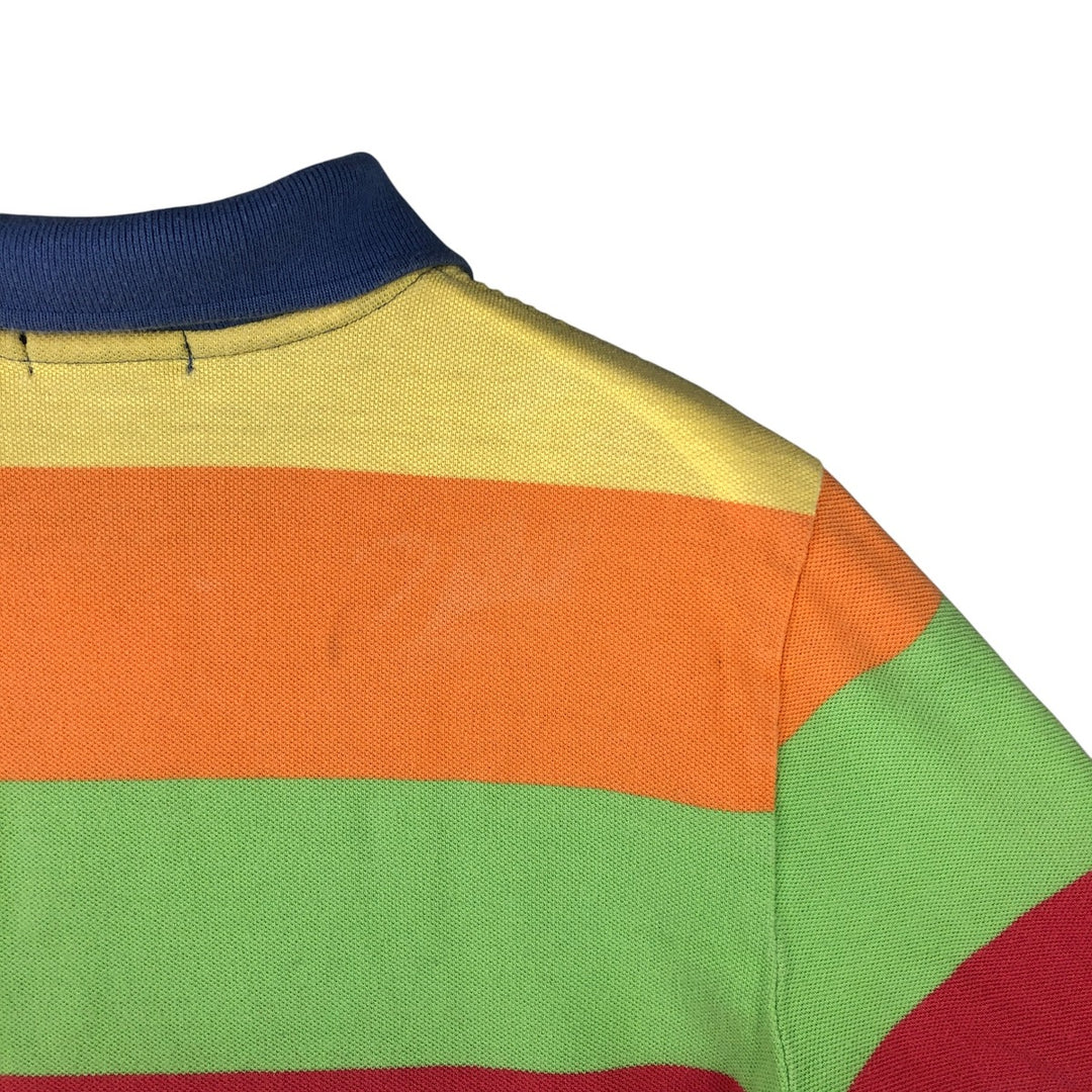 Ralph Lauren POLO by Ralph Lauren short-sleeved striped polo shirt, women's size L cotton blue type Vintage Second Hand