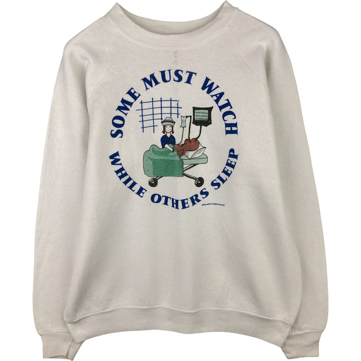 Vintage 90'S Fruit of the Loom print sweatshirt, made in the USA, size L, women's cotton white type Vintage Second Hand
