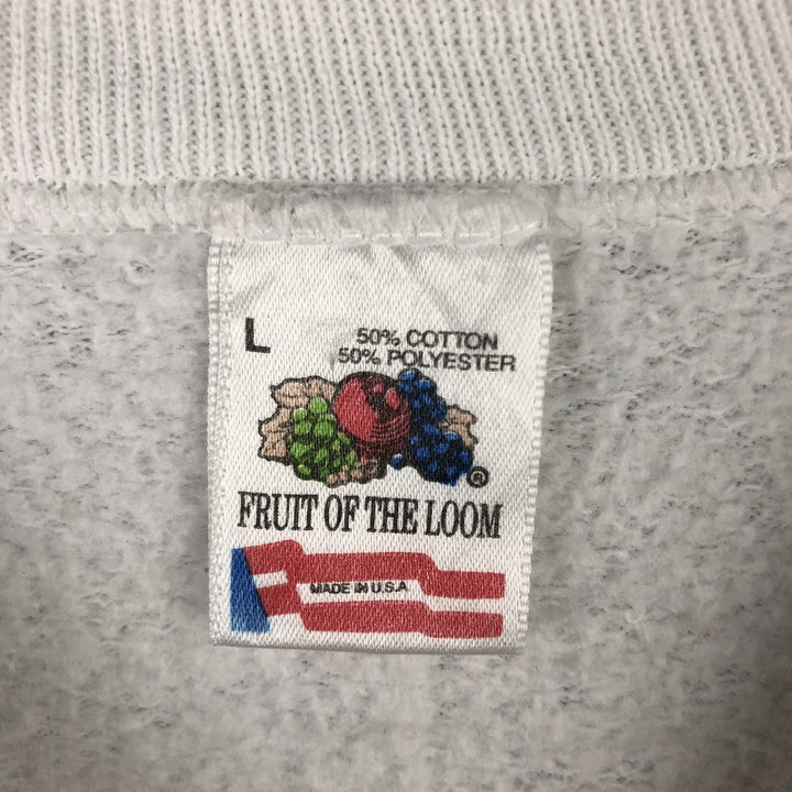 Vintage 90'S Fruit of the Loom print sweatshirt, made in the USA, size L, women's cotton white type Vintage Second Hand