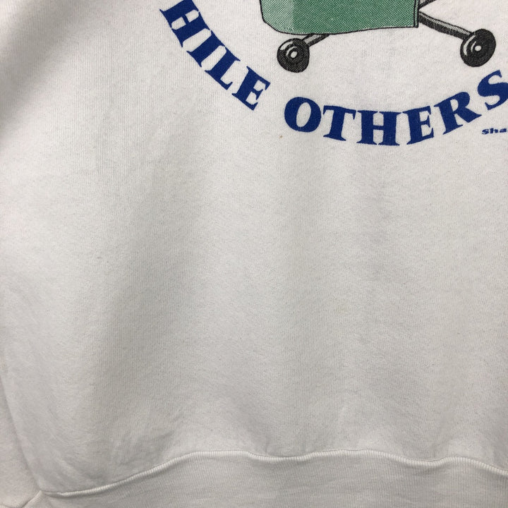 Vintage 90'S Fruit of the Loom print sweatshirt, made in the USA, size L, women's cotton white type Vintage Second Hand