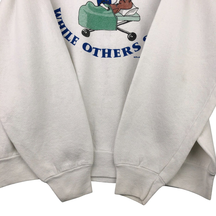 Vintage 90'S Fruit of the Loom print sweatshirt, made in the USA, size L, women's cotton white type Vintage Second Hand