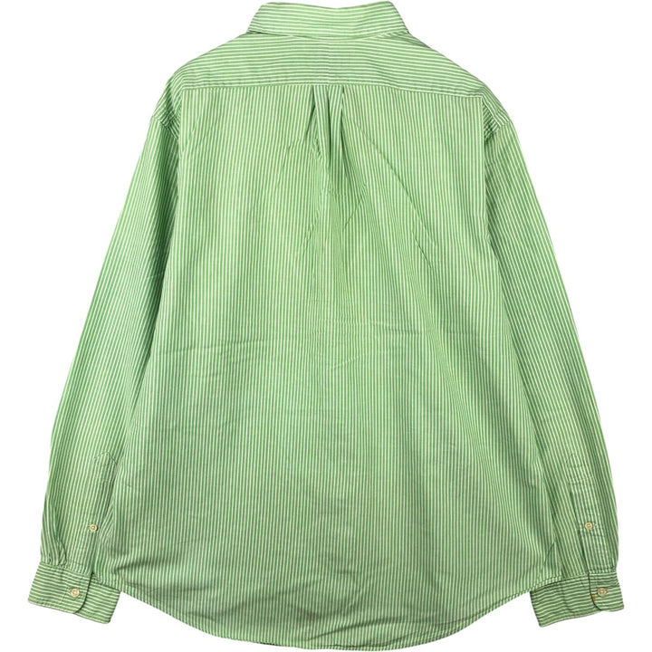 Ralph Lauren POLO by Ralph Lauren CUSTOM FIT long-sleeved button-down striped shirt, men's size XL cotton Mint green Vintage Second Hand