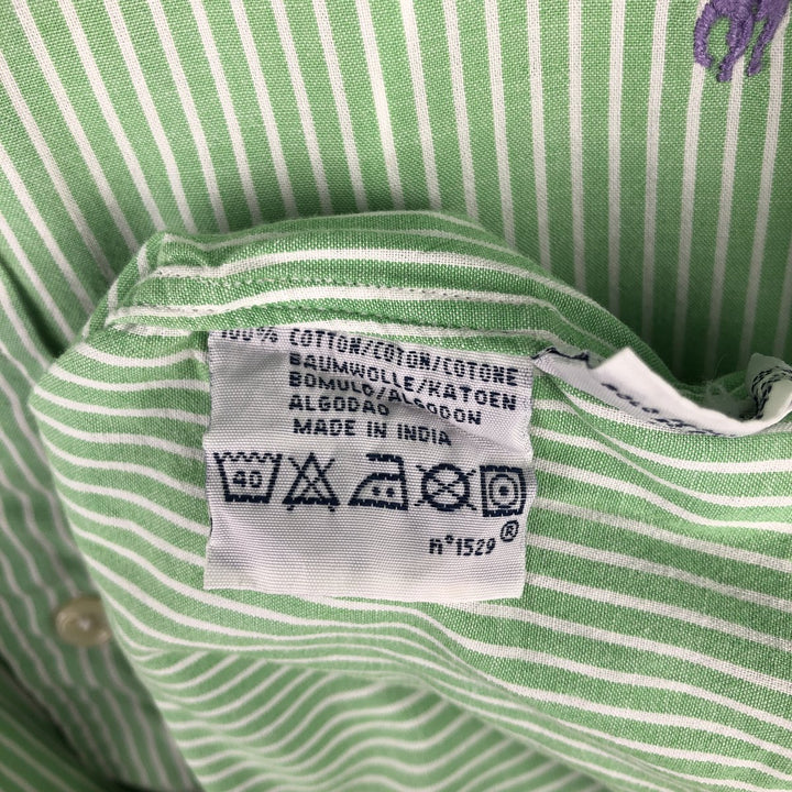 Ralph Lauren POLO by Ralph Lauren CUSTOM FIT long-sleeved button-down striped shirt, men's size XL cotton Mint green Vintage Second Hand