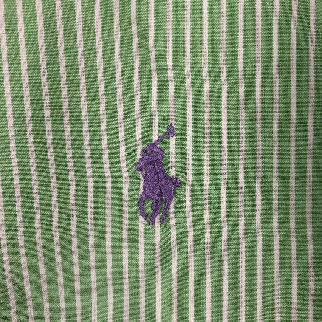 Ralph Lauren POLO by Ralph Lauren CUSTOM FIT long-sleeved button-down striped shirt, men's size XL cotton Mint green Vintage Second Hand