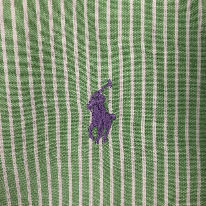 Ralph Lauren POLO by Ralph Lauren CUSTOM FIT long-sleeved button-down striped shirt, men's size XL cotton Mint green Vintage Second Hand