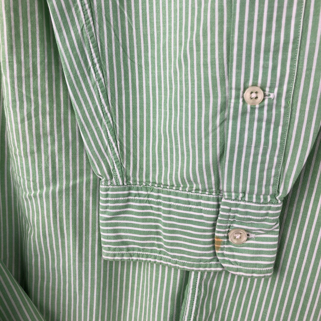 Ralph Lauren POLO by Ralph Lauren CUSTOM FIT long-sleeved button-down striped shirt, men's size XL cotton Mint green Vintage Second Hand