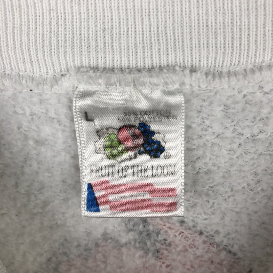 90'S Fruit of the Loom Tasmanian Devil character sweatshirt, women's size L cotton white type Vintage Second Hand