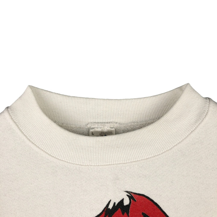 90'S Fruit of the Loom Tasmanian Devil character sweatshirt, women's size L cotton white type Vintage Second Hand