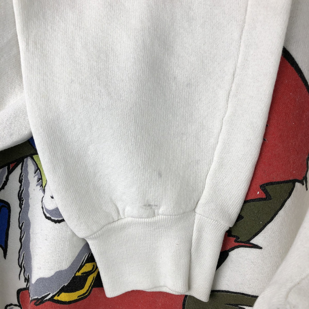 90'S Fruit of the Loom Tasmanian Devil character sweatshirt, women's size L cotton white type Vintage Second Hand