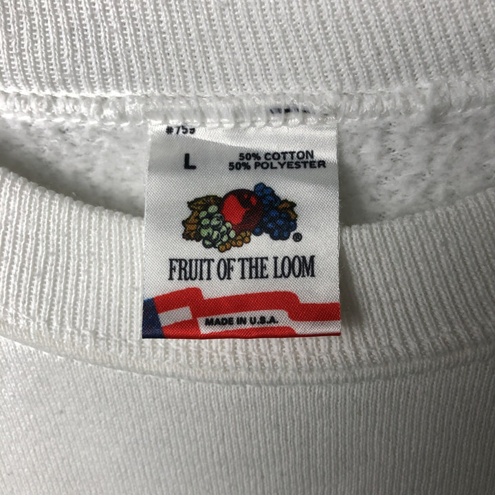 90'S Fruit of the Loom bird and animal print sweatshirt, made in the USA, men's size L, vintage cotton white type Vintage Second Hand