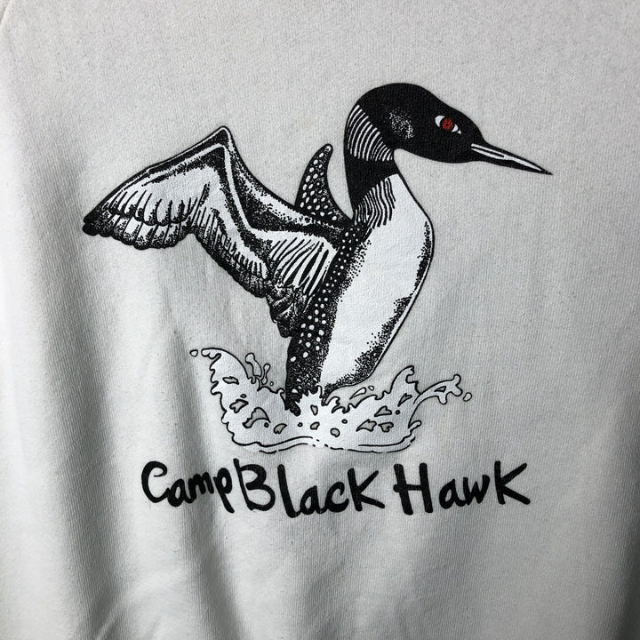 90'S Fruit of the Loom bird and animal print sweatshirt, made in the USA, men's size L, vintage cotton white type Vintage Second Hand