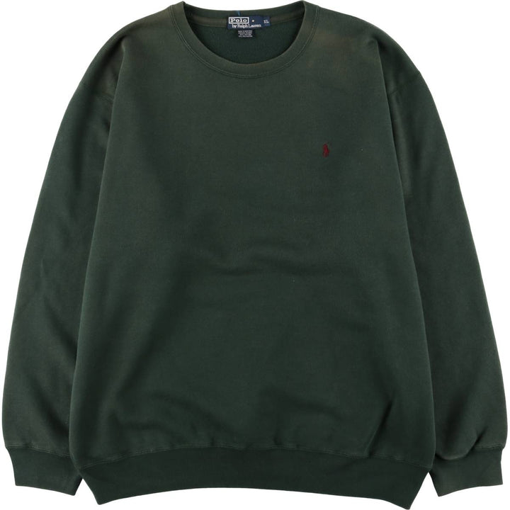 Ralph Lauren POLO by Ralph Lauren One Point Logo Sweatshirt Trainer Men's XL cotton Green type dark green Vintage Second Hand