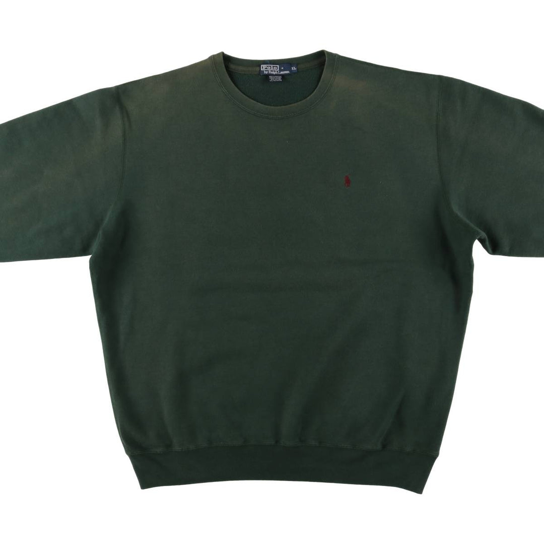 Ralph Lauren POLO by Ralph Lauren One Point Logo Sweatshirt Trainer Men's XL cotton Green type dark green Vintage Second Hand