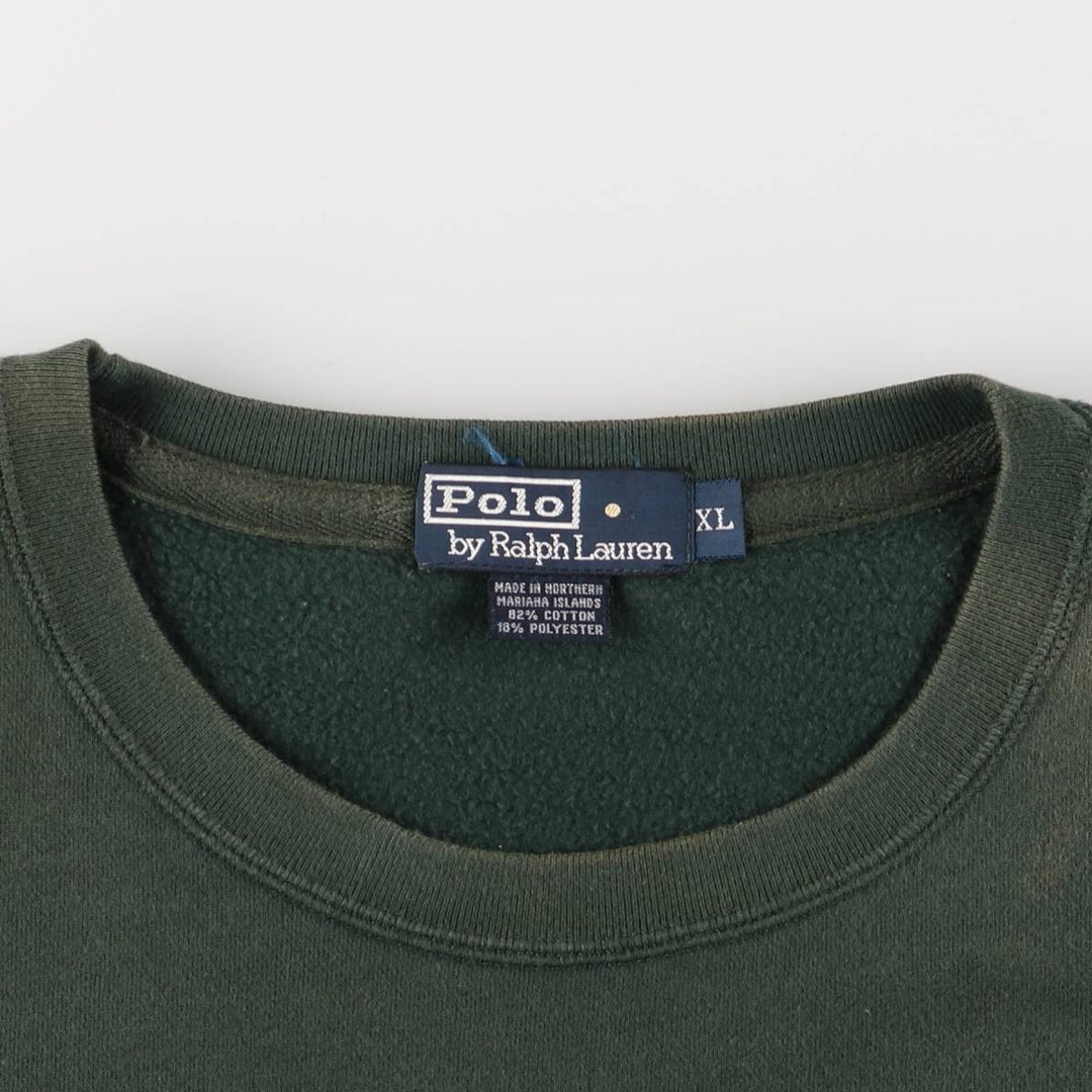 Ralph Lauren POLO by Ralph Lauren One Point Logo Sweatshirt Trainer Men's XL cotton Green type dark green Vintage Second Hand